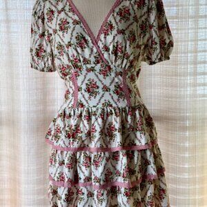 Pink flower dress, size small, brand dat+moom